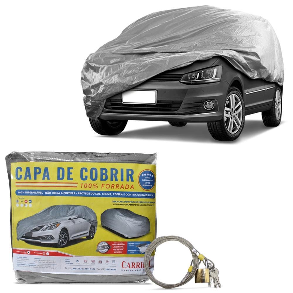 Capa de Cobrir Carro Grande Forro Total Impermeável Com Cadeado-Carrhel-271820