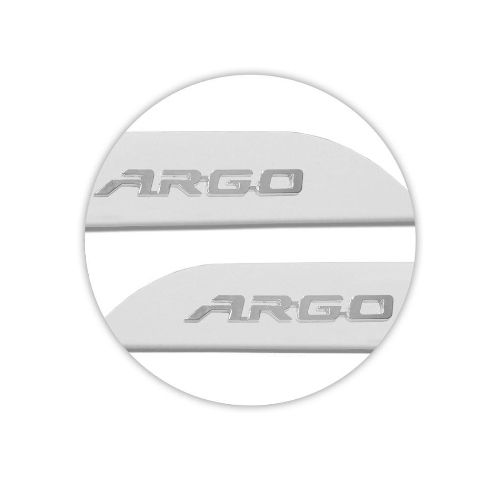 Jogo de Friso Lateral Argo 2018 a 2023 Branco Banchisa Alto Relevo - Imagem zoom