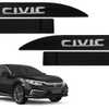 Jogo de Friso Lateral Civic 2017 a 2023 Preto Cristal Alto Relevo - Imagem 4