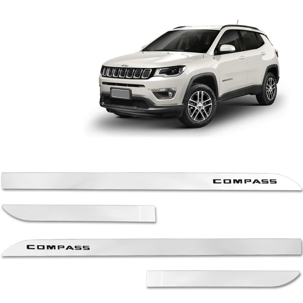 Jogo Friso Jeep Compass 2012 a 2023 Facão Branco Polar - Imagem zoom