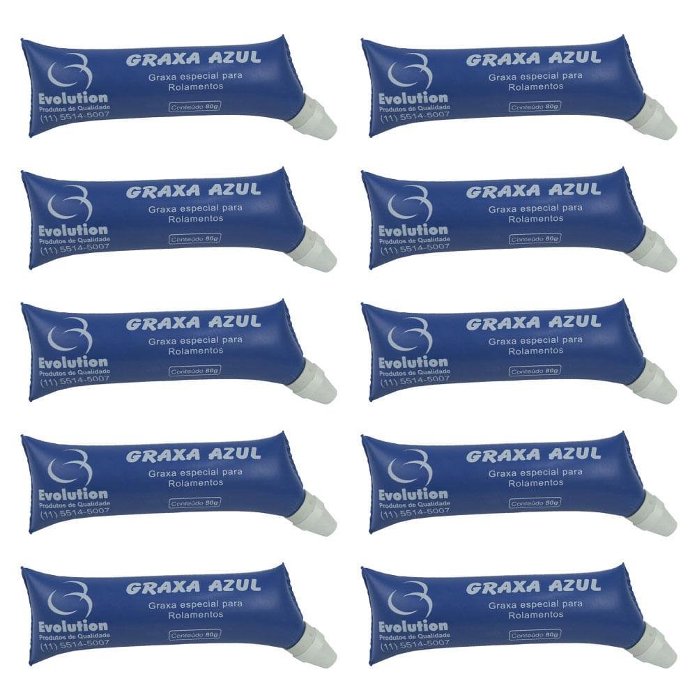 Kit Graxa Azul Especial Para Rolamento 80G 10 Saches Azul-EVOLUTION