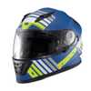 Capacete Texx Fechado Wing Grid Azul Verde Branco Tamanho 56 - Imagem 1