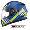 Capacete Texx Fechado Wing Grid Azul Verde Branco Tamanho 56 - Imagem 2