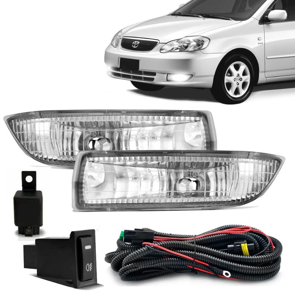 Kit Farol de Milha Corolla 2003 2004 Fielder 2005 a 2008 Auxiliar Neblina - Imagem zoom