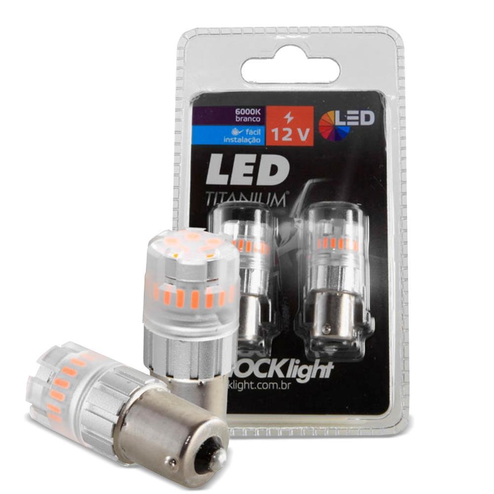 Kit Lâmpadas LED Laranja 1156 6/9 Titanium SMD-4014/3030 1 Polo 12V Shocklight - Imagem zoom