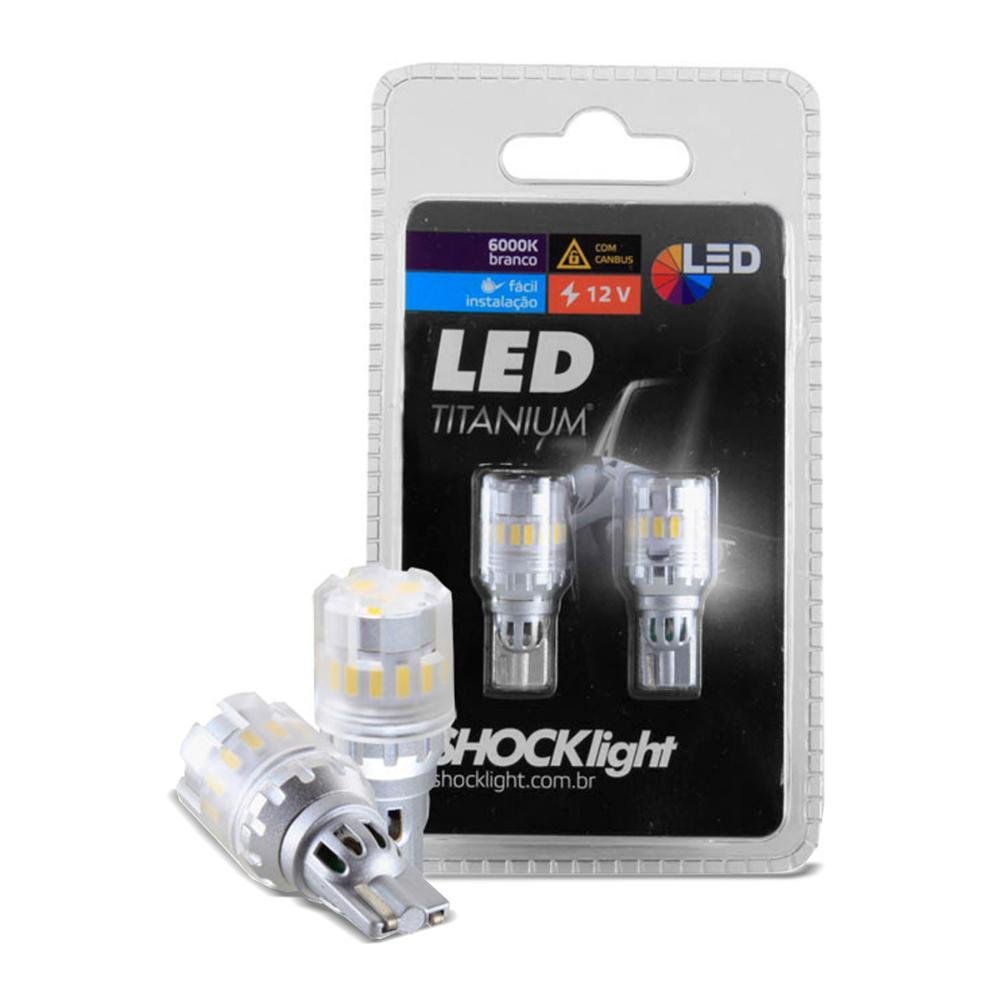 Par Lâmpada Led Esmagada T15 18 SMD-4014 Com Canbus 6000k 12v - Imagem zoom