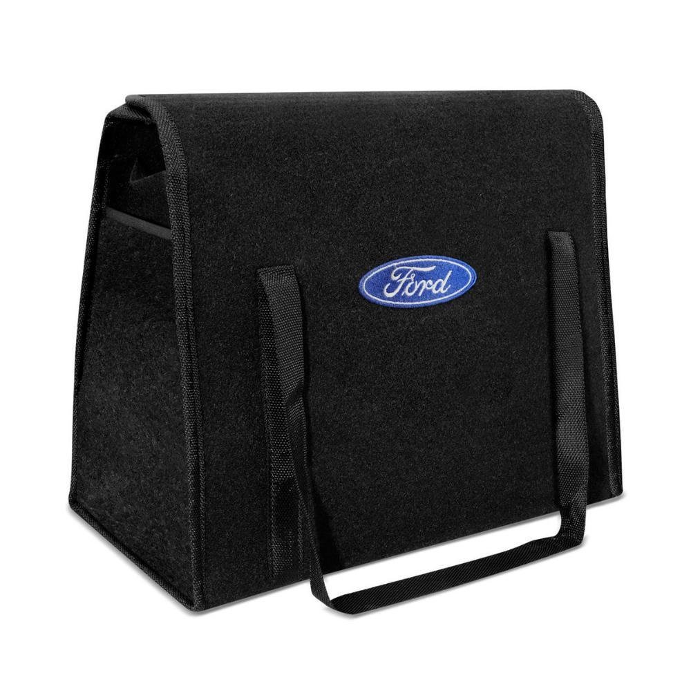 Bolsa Organizadora Porta Malas Logo Ford Carpete Preto 20 Litros - Imagem zoom