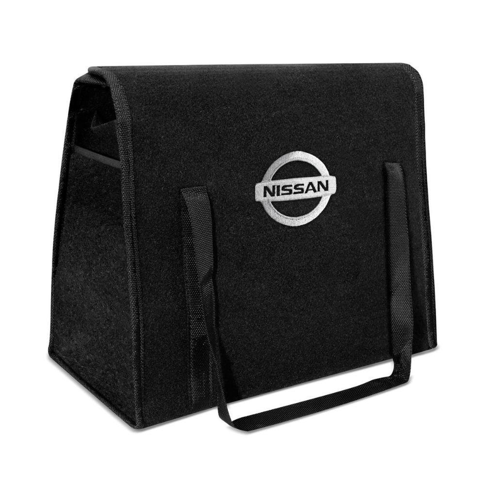 Bolsa Organizadora Porta Malas Logo Nissan Carpete Preto 20 Litros - Imagem zoom