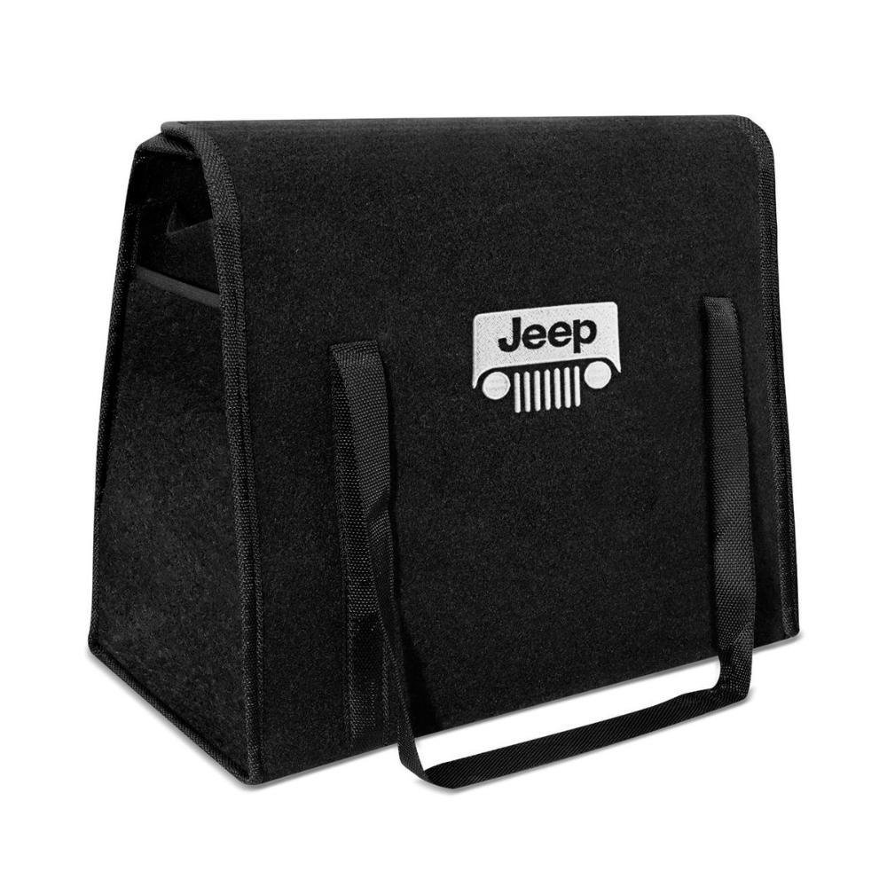 Bolsa Organizadora Porta Malas Logo Jeep Grade Carpete Preto 20 Litros - Imagem zoom