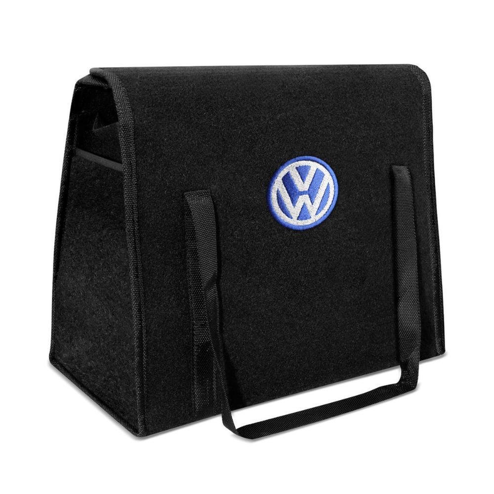 Bolsa Organizadora Porta Malas Logo Volkswagen Carpete Preto 20 Litros - Imagem zoom