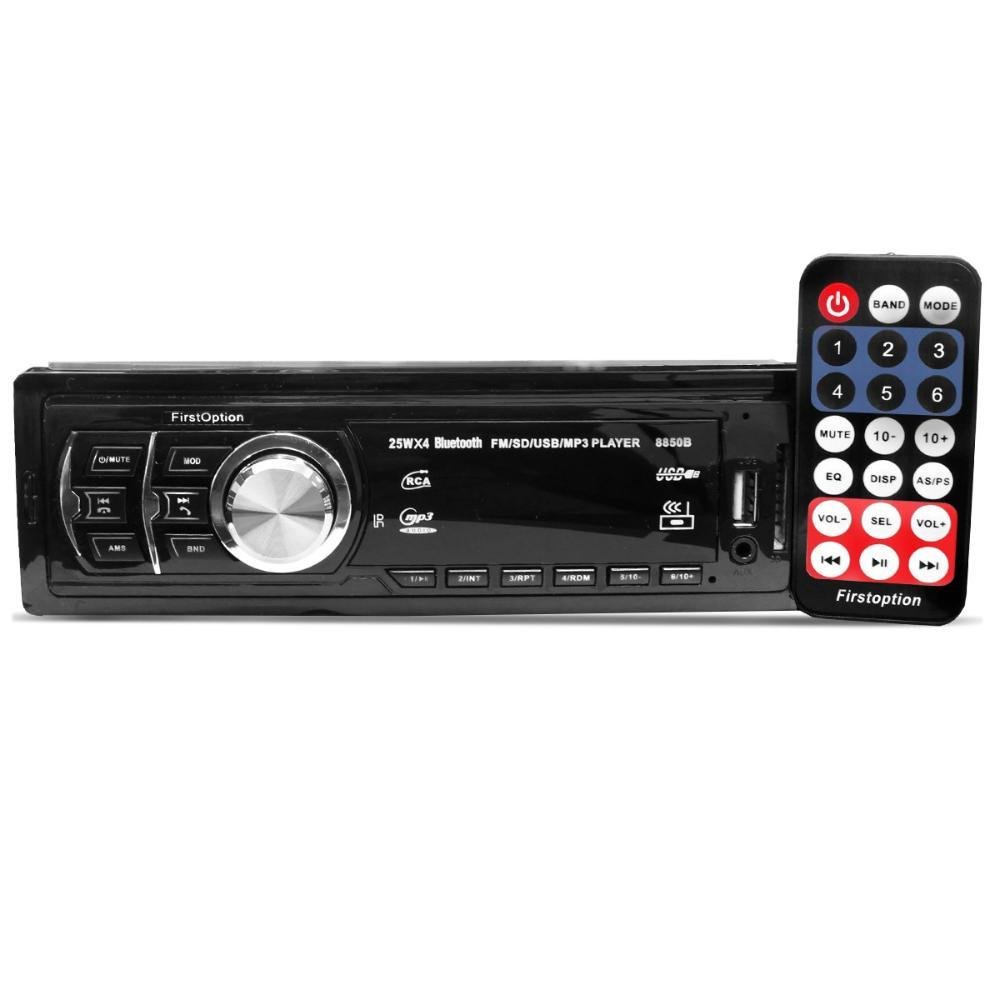 Radio Automotivo First Option 8850B Mp3 Player Bluetooth USB SD FM Aux 4x25w-First Option-274170