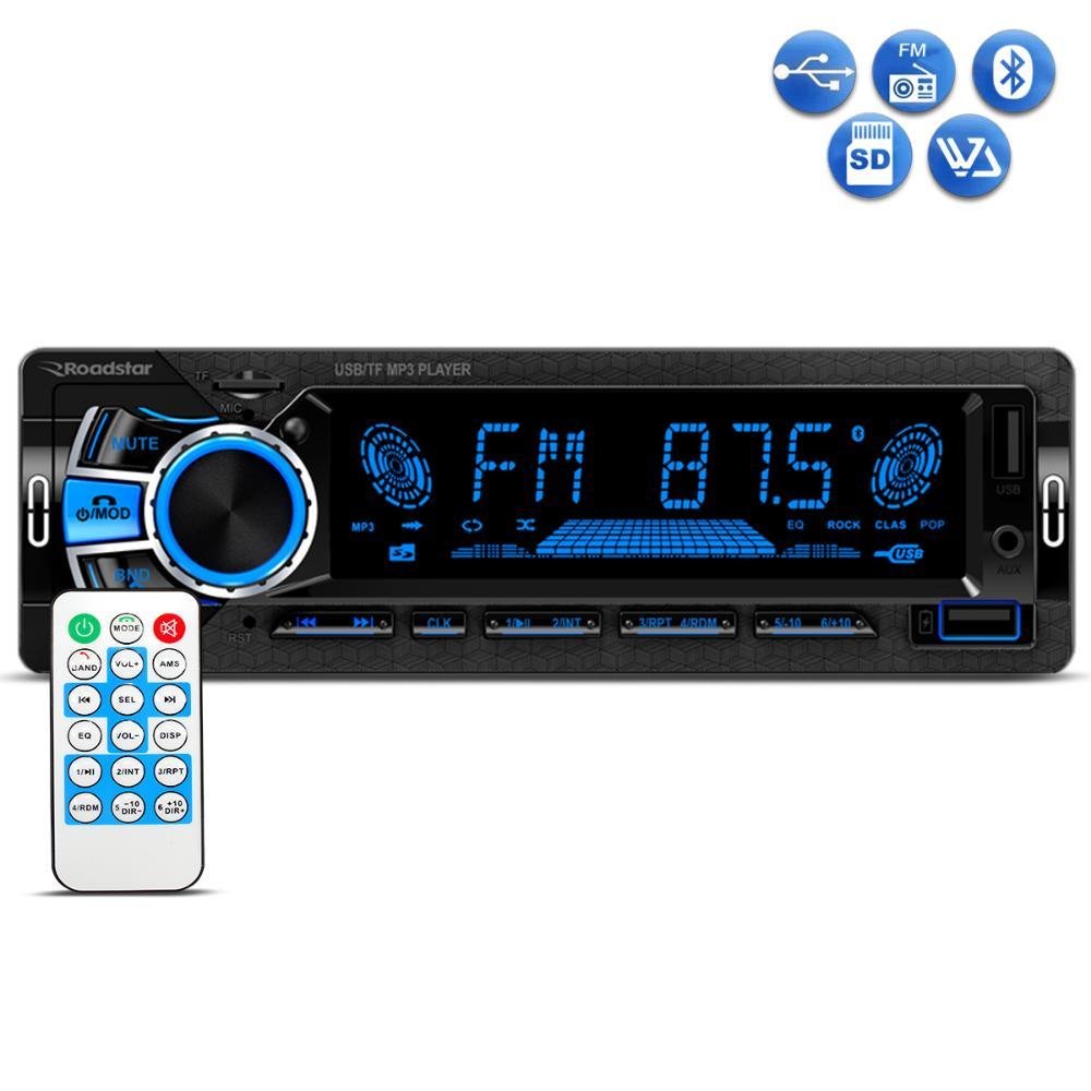 Radio Automotivo Roadstar RS2750BR Plus Mp3 Player Bluetooth USB SD FM Aux 4x60w - Imagem zoom