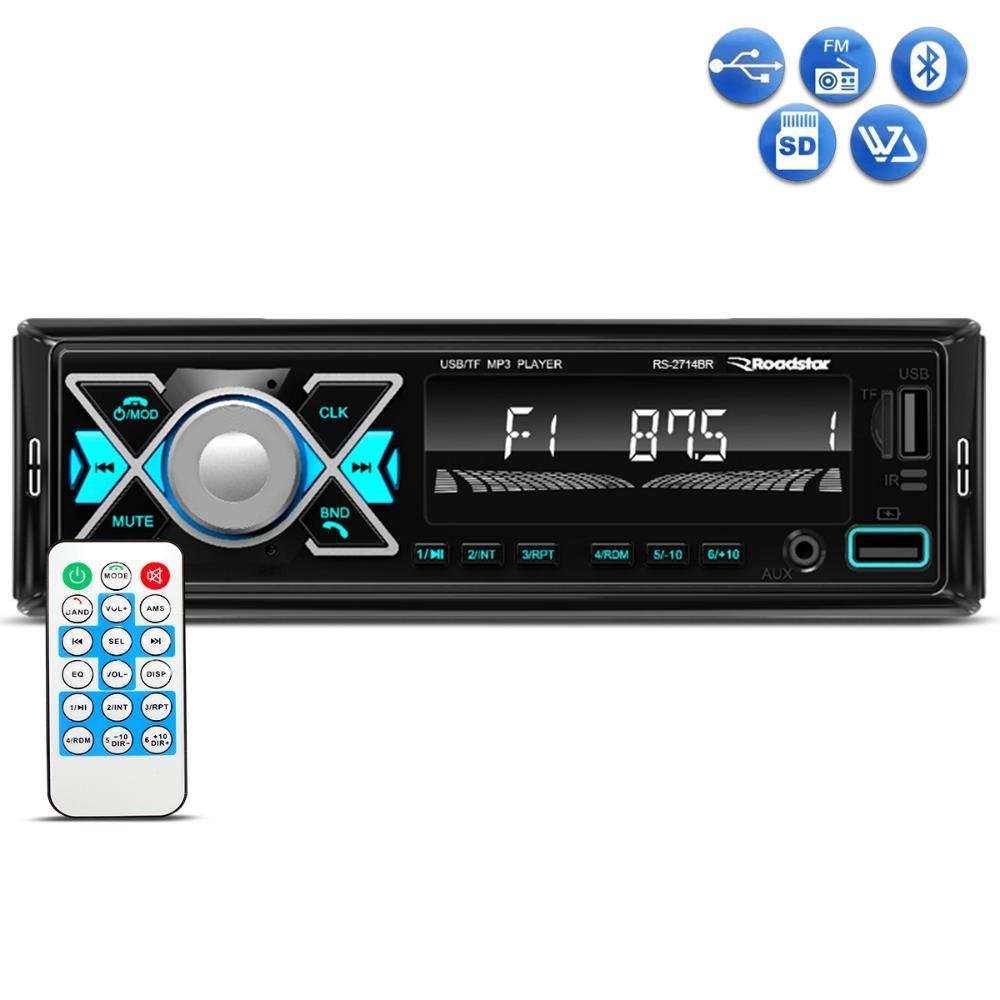 Radio Automotivo Roadstar RS2711BR Plus Mp3 Player Bluetooth USB SD FM Aux 4x55w - Imagem zoom