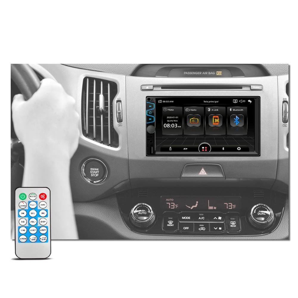 Central Multimídia MP5 2 Din Roadstar RS404BR Tela 7 Espelhamento Bluetooth USB SD AUX - Imagem