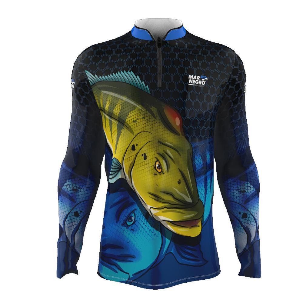 Camisa de Pesca Proteção Solar UV Tucunaré Azul 1 2021 - Mar Negro G1 - Imagem zoom