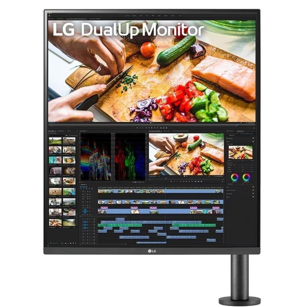 Monitor LG Ergo DualUp 28 SDQHD 60Hz Nano IPS HDMI e USB-C HDR 10 - 28MQ780 - Imagem zoom