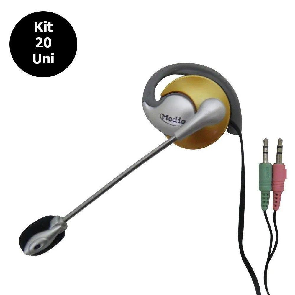 Fone De Ouvido Com Microfone Kit 20 Uni P2 Headset - Imagem zoom