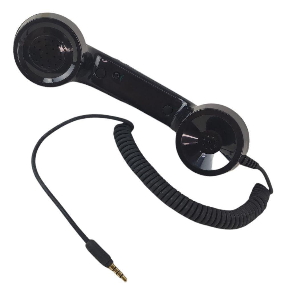 Monofone Pop Phone Retro Fone Ouvido Preto P2 Vintage - Imagem zoom