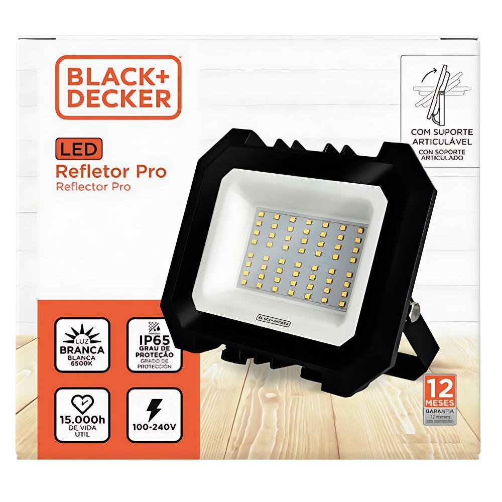 Refletor Led Pro 100-240V 6500K 100W 8000 Lúmens IP65 Black+Decker - Imagem zoom