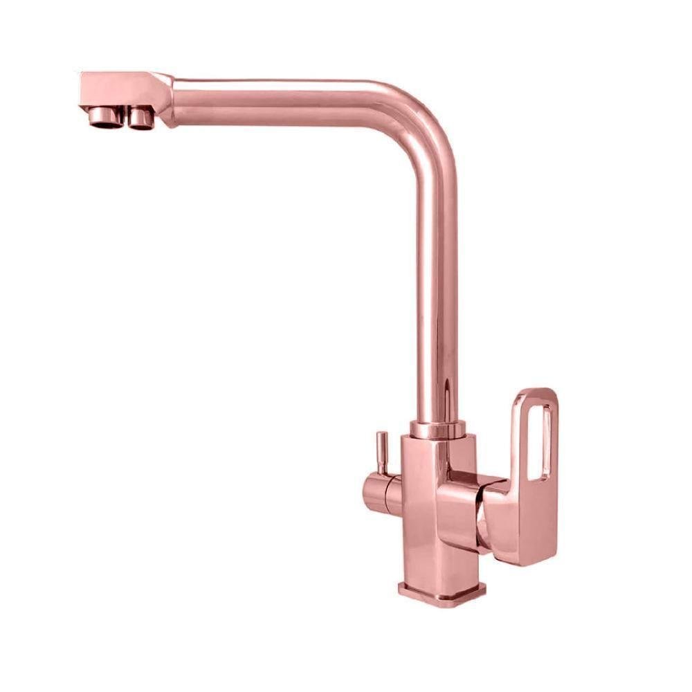 Torneira Gourmet Misturador Monocomando Com Saída Para água Quente-fria E Filtrada Rose De Bancada Belcca Tfmr-01 - Imagem zoom