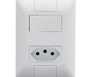 Conjunto 4x2 Branco com Interruptor Paralelo 6A 250V e Tomada 2P+T 20A 250V  - Imagem