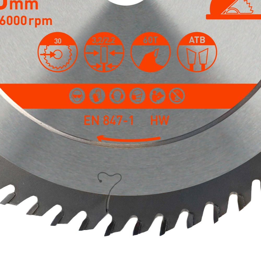 Disco de Serra em Aço 250 x 30mm com 60 Dentes para Madeira Clipper NORTON-70184608110 - Imagem