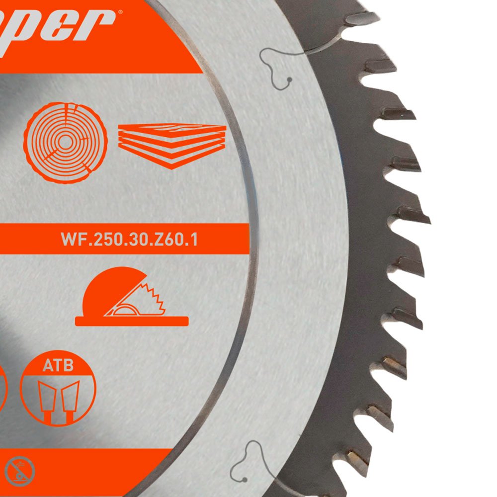 Disco de Serra em Aço 250 x 30mm com 60 Dentes para Madeira Clipper NORTON-70184608110 - Imagem