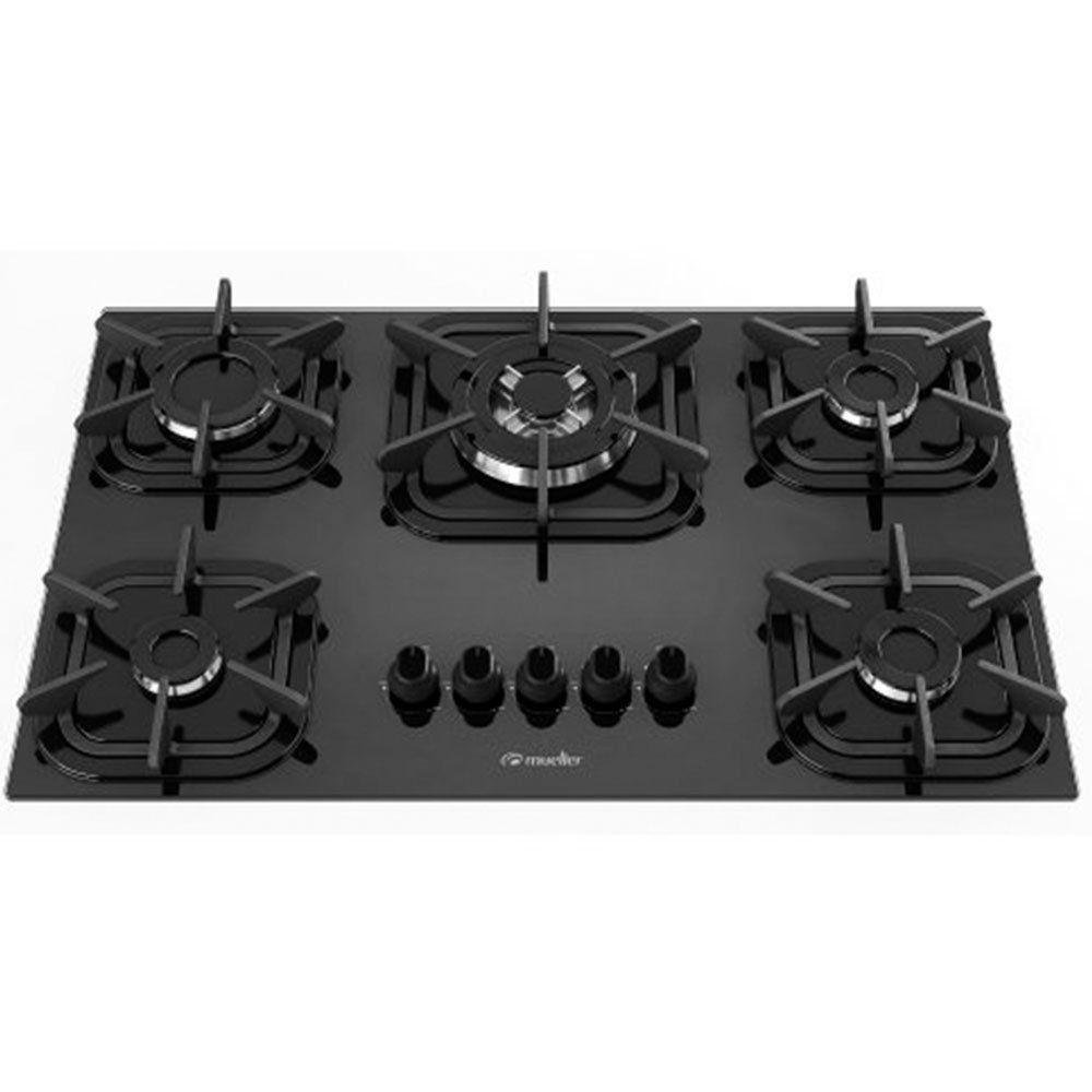 Cooktop Mueller 5 Bocas Queimador Tripla Chama Preto Bvolt - Imagem zoom