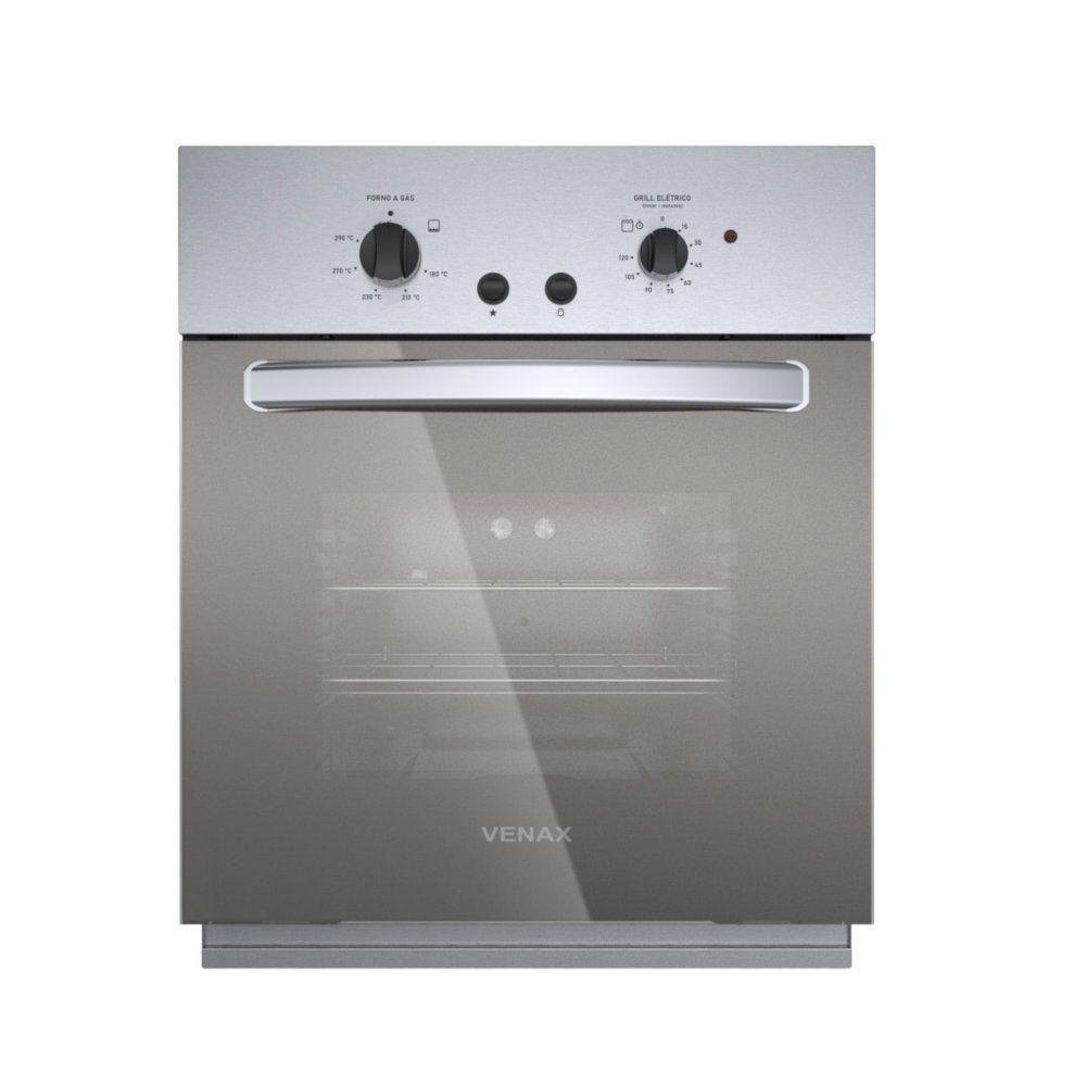 Forno de Embutir Venax à Gás 50 Litros Cristallo GIII Gás GLP Inox 220V - Imagem zoom