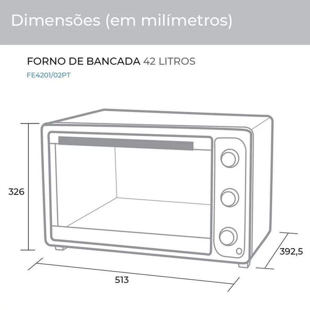 Forno Elétrico Bancada 42 Litros Fe4202Pt Suggar Preto 220V - Imagem