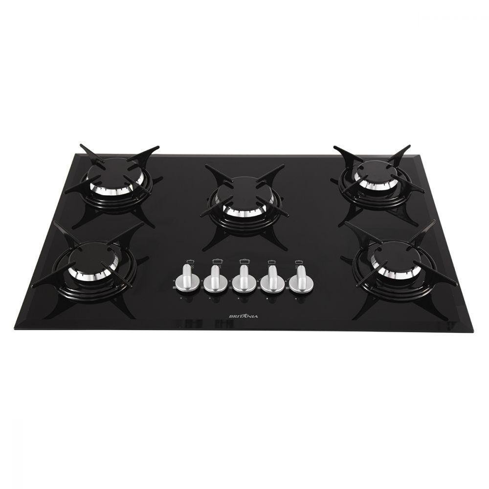 Cooktop de Embutir 5 Queimadores BCT5P Britânia Preto Bivolt - Imagem zoom