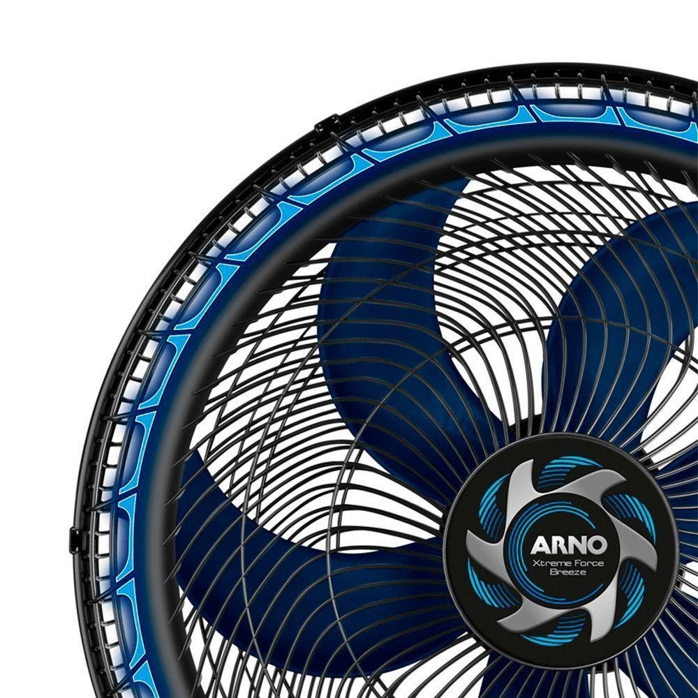 Ventilador De Mesa Arno 50cm Vb50 Xtreme Force Breezer Preto Com Azul 220v - Imagem