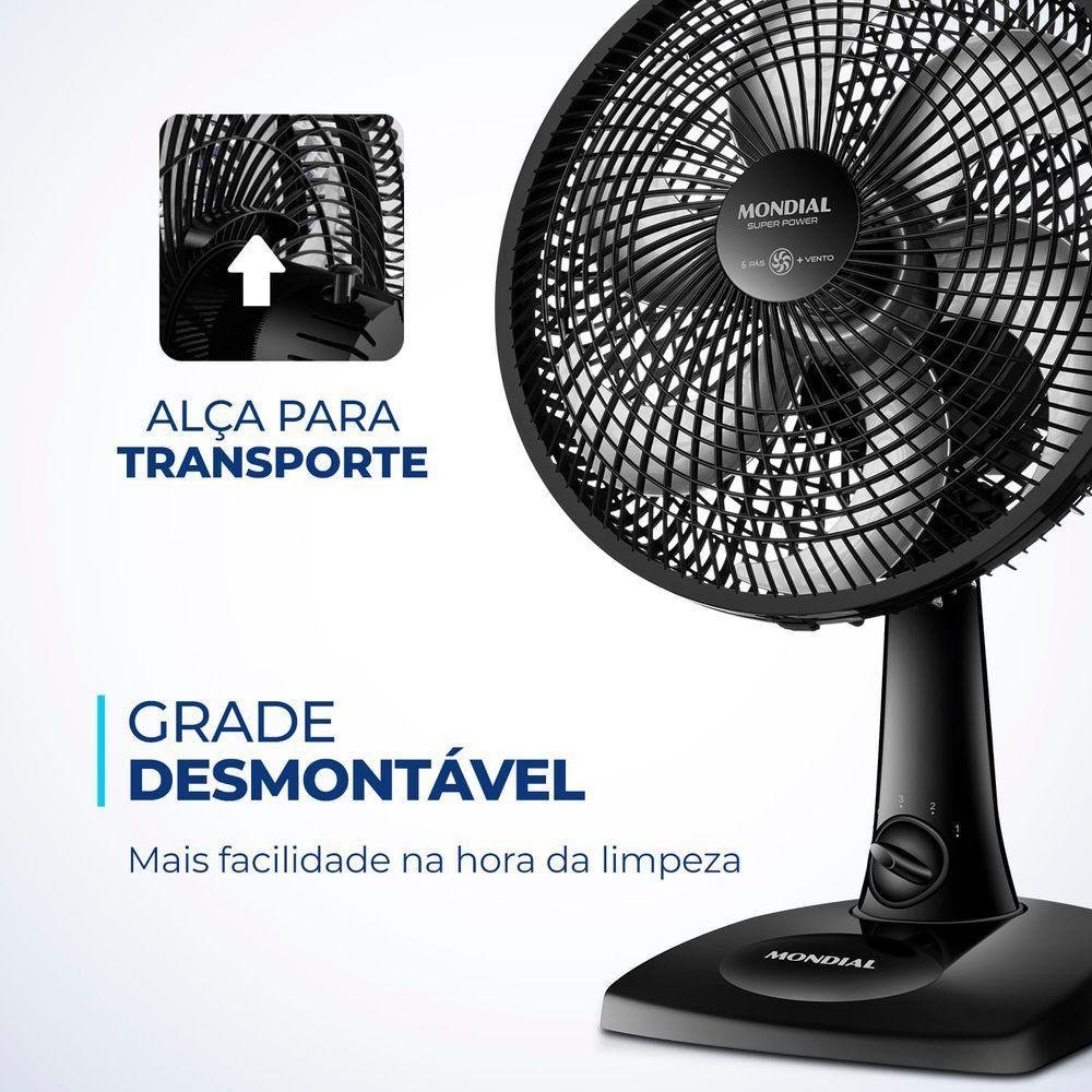 Ventilador De Mesa Mondial 6Pás Vent 30Cm 220V/60Hz Super - Imagem