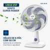 Ventilador De Mesa Mondial Super Power 6 Pás 60w 30cm Branco E Azul Escuro VSP-30-W 220V - Imagem 5