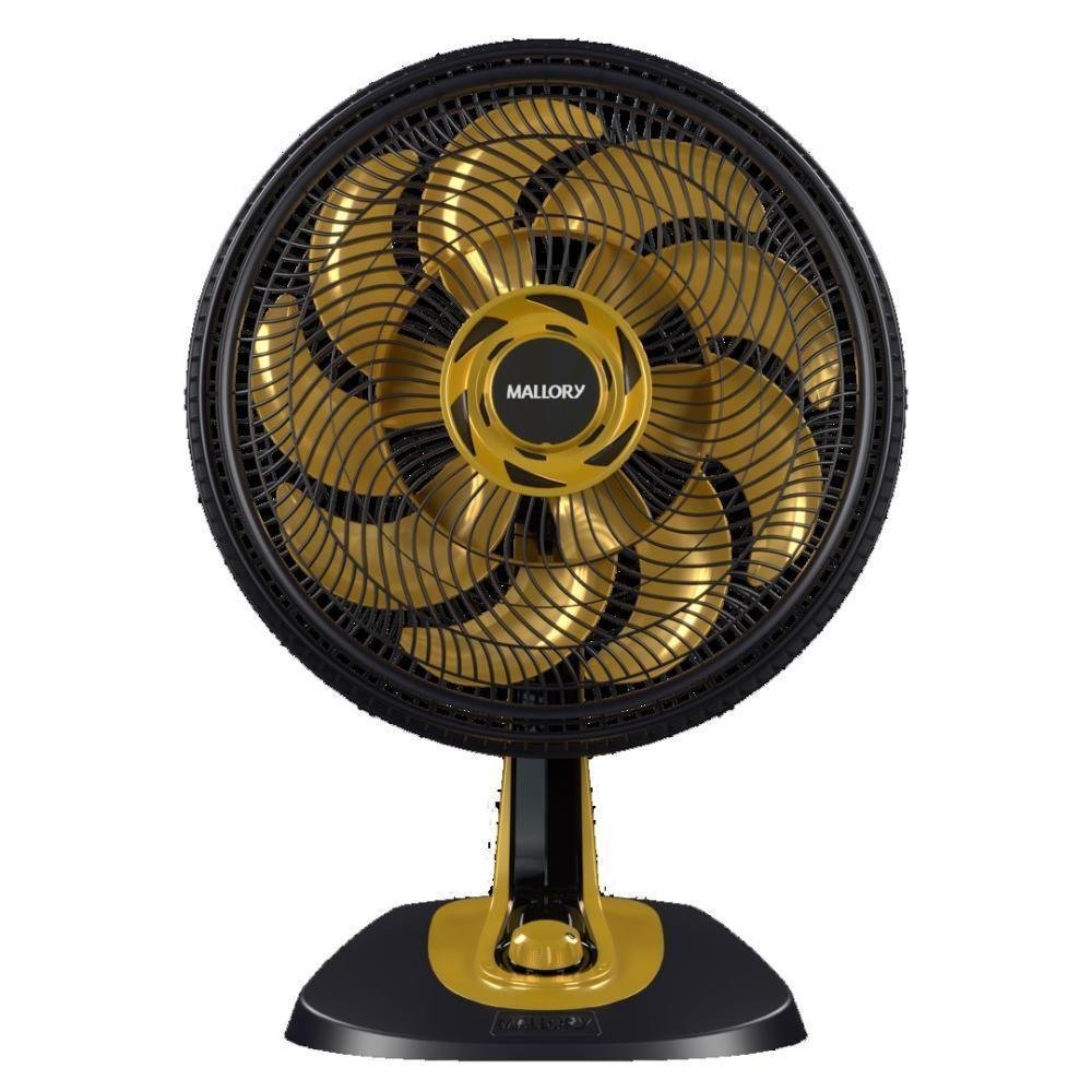 Ventilador Mallory De Mesa Neo Air TS 40cm Preto Dourado 127V - Imagem zoom