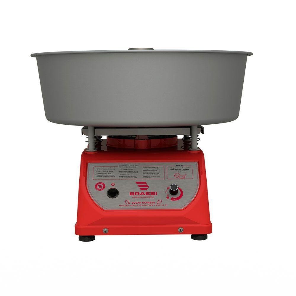Máquina de Algodão Doce Braesi com Bacia em Alumínio Vermelha Bivolt ADB-02 G2 - Imagem zoom