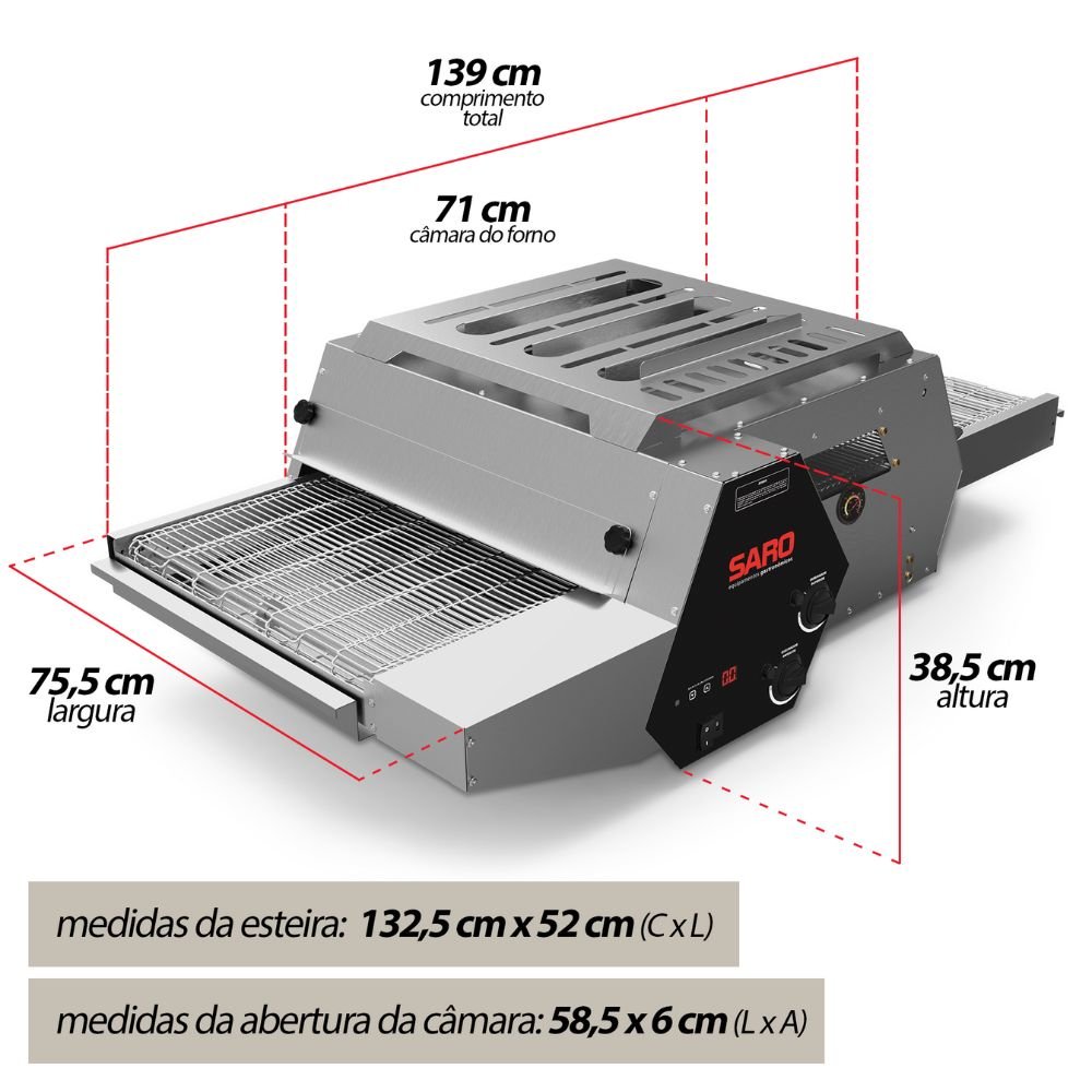 Assador em Esteira a Gás GLP para Pizzas de 50cm - Imagem