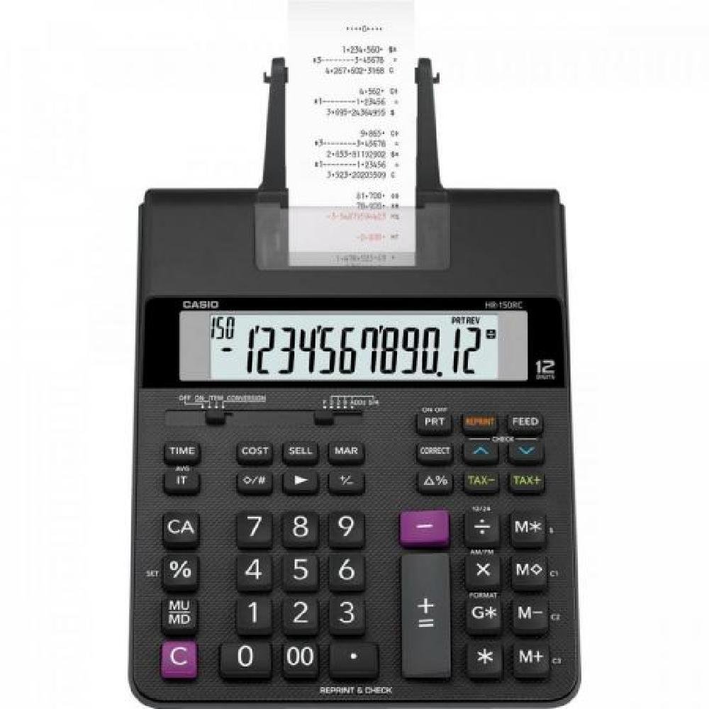 Calculadora com Bobina Compacta HR150RC-B Preta CASIO-CASIO-302157