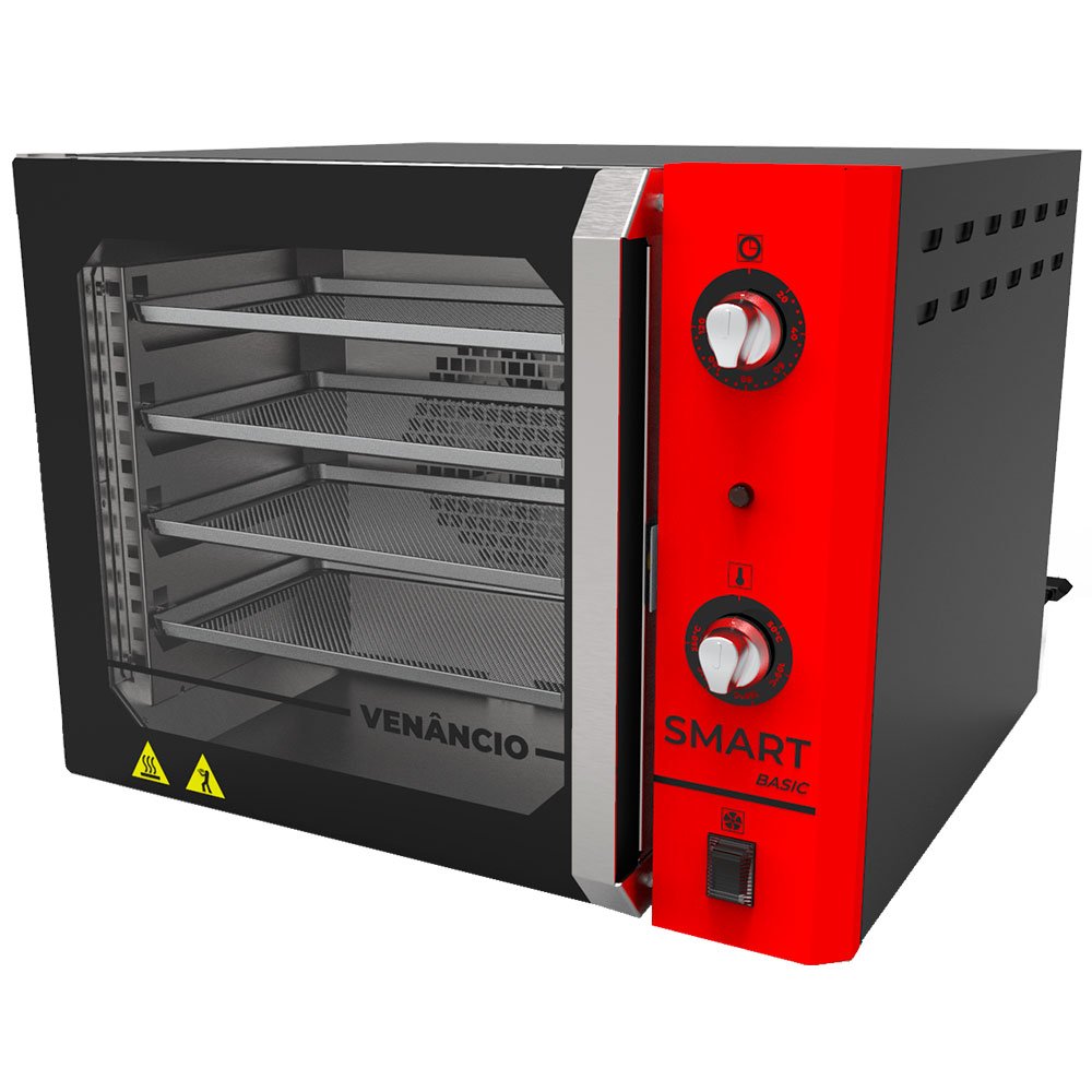 Forno Convector Smart Basic Preto e Vermelho 55L  - Imagem zoom