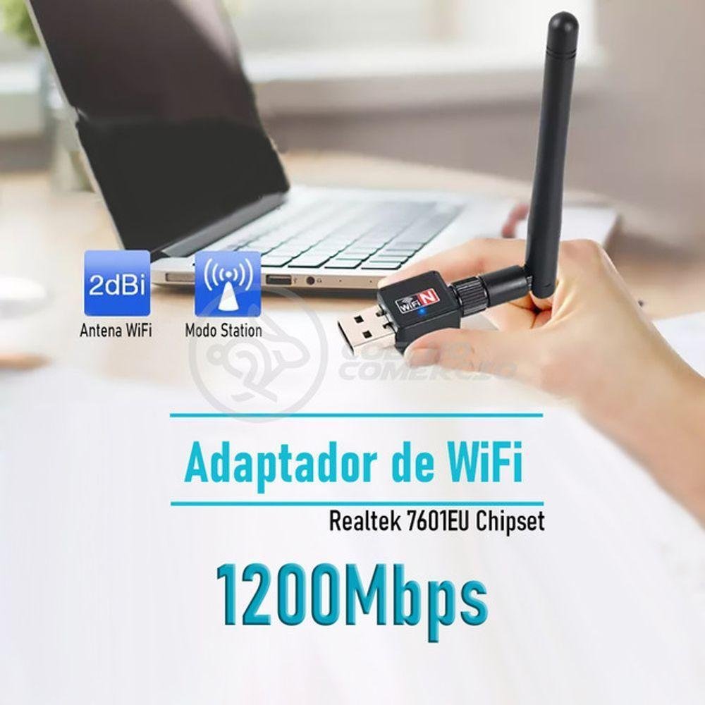 Antena Usb 2.0 Receptor De Wifi Wireless Internet Sem Fio - Imagem zoom