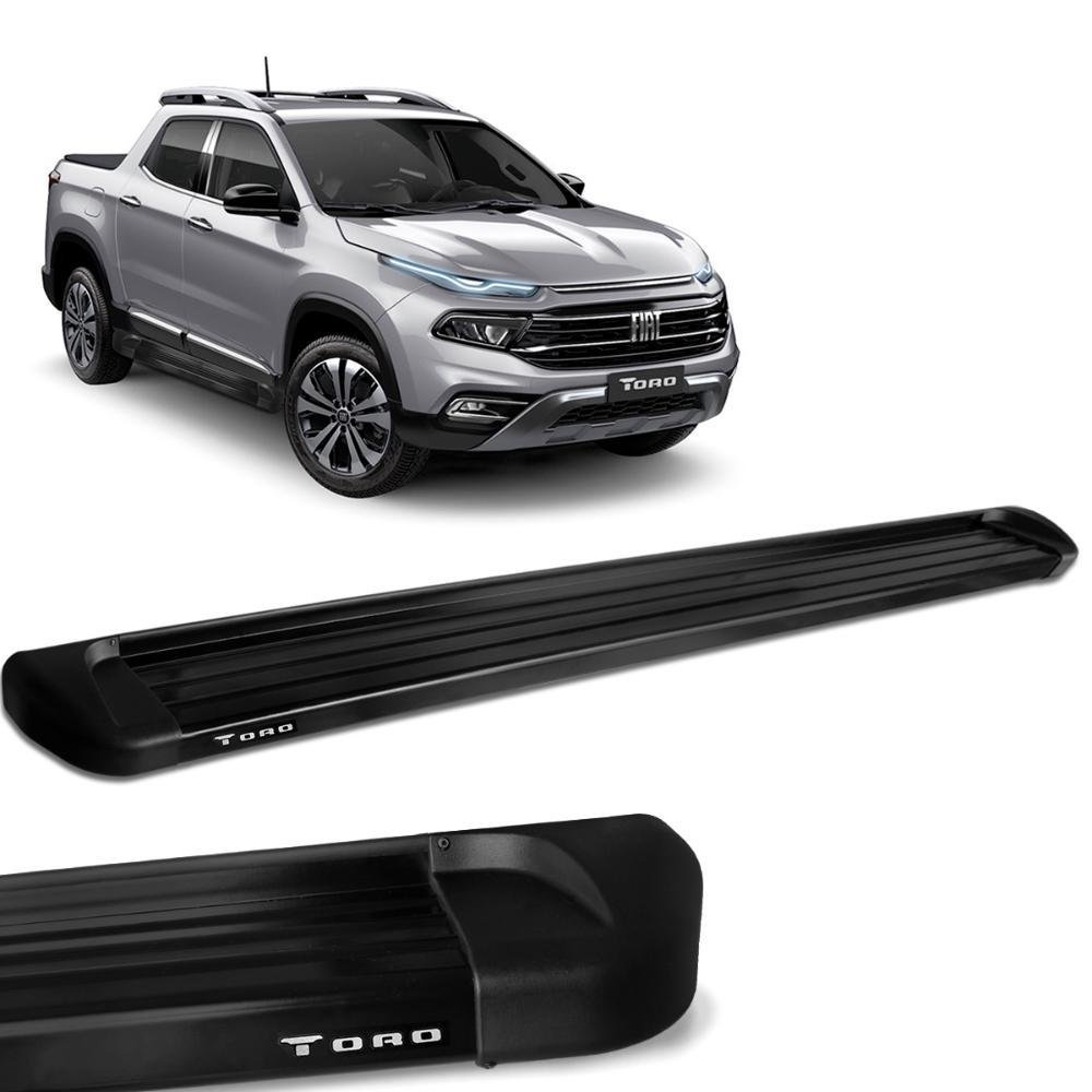 Estribo Lateral Fiat Toro 2016 a 2023 Aluminio Preto Track - Imagem zoom