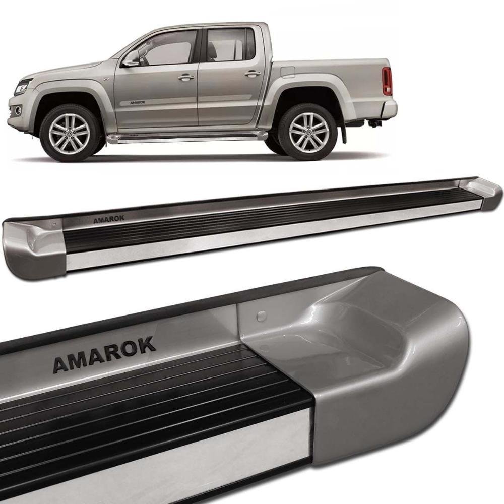 Estribo Lateral Amarok Cab. Dupla 2010 a 2023 Prata Vegas Personalizado Gtnox - Imagem zoom