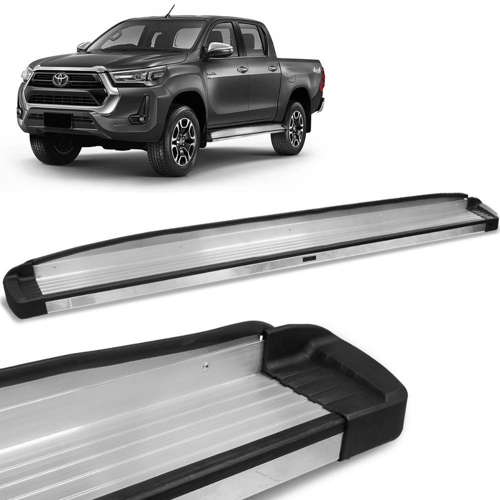 Estribo Lateral Hilux 2016 a 2023 Aluminio Prata Bepo - Imagem zoom