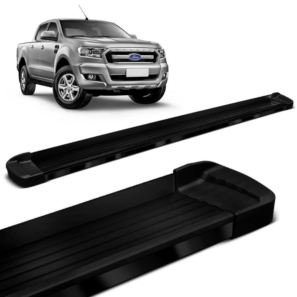 Estribo Lateral Ford Ranger 2013 a 2023 Aluminio Preto Bepo - Imagem zoom